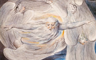 Gott antwortet Hiob aus dem Wirbelwind von William Blake